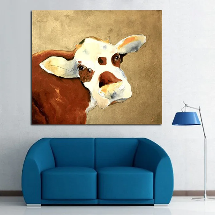 

Modern Wall Art Abstract Pictures Unframe Cow Pictures on Canvas 100% Handpainted Oil Paintings for Wall and Home Decorations