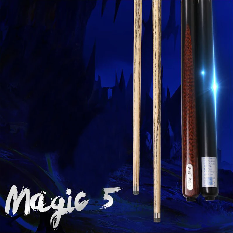 melhor Yebao Magic 5 Uma Peça Snooker Cue Com Caso Com Extensão Snooker Vara Taco De Bilhar Kit Profissional Vara Snooker 2019
