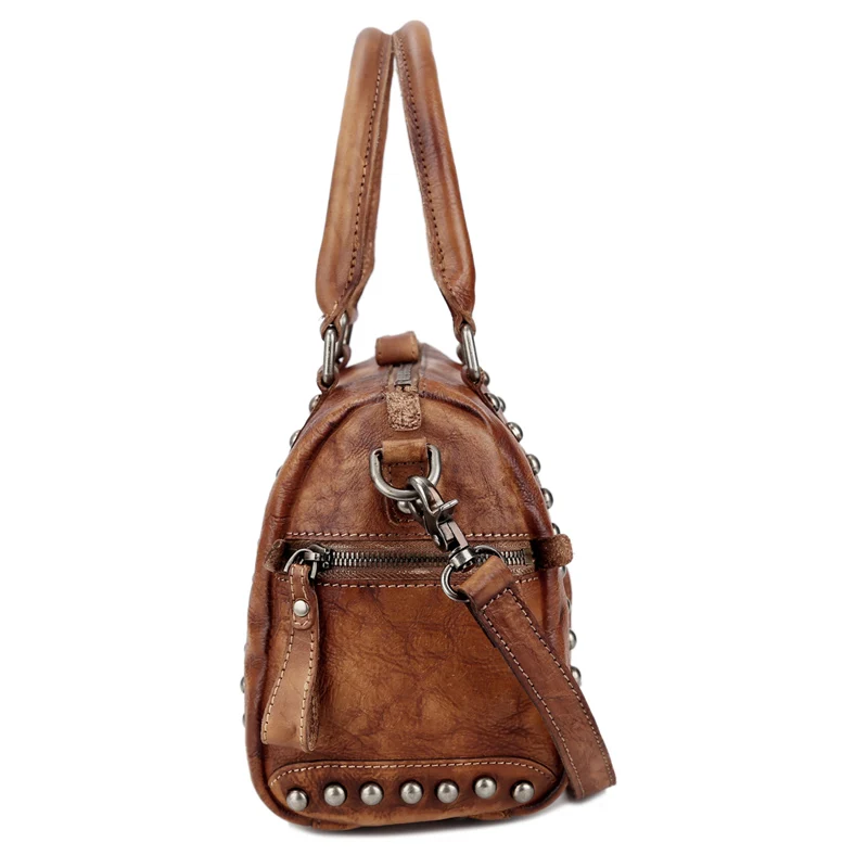 Сумка-мессенджер ручной работы MANJH из натуральной кожи с зернистой поверхностью