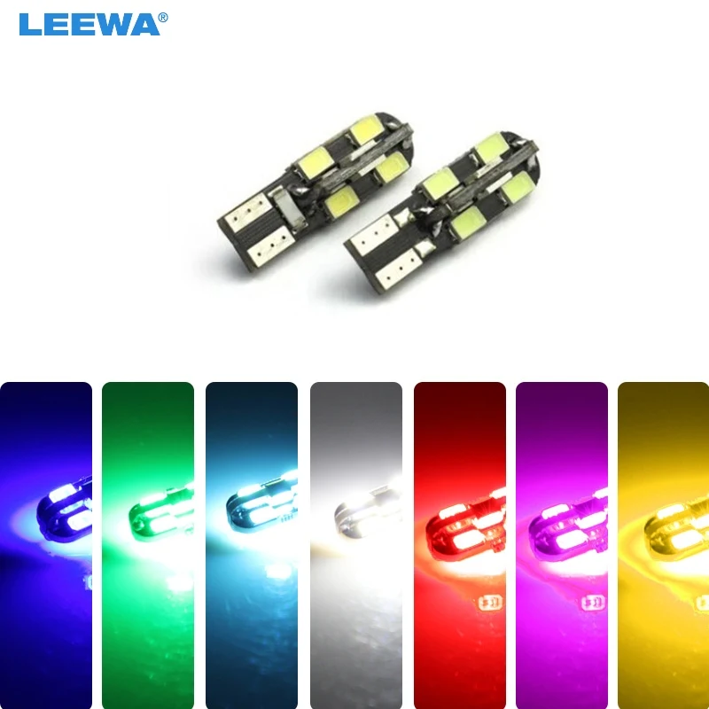 LEEWA 50 шт. DC12V T10 W5W 194 168 12 LED 3528 SMD CANBUS без ошибок Автомобильные Боковые светодиодные