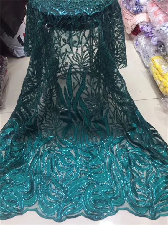 2019 High Quality African Lace Fabric Gold PINK black French Net Embroidery Sequins Tulle For Nigerian party Dress | Дом и сад