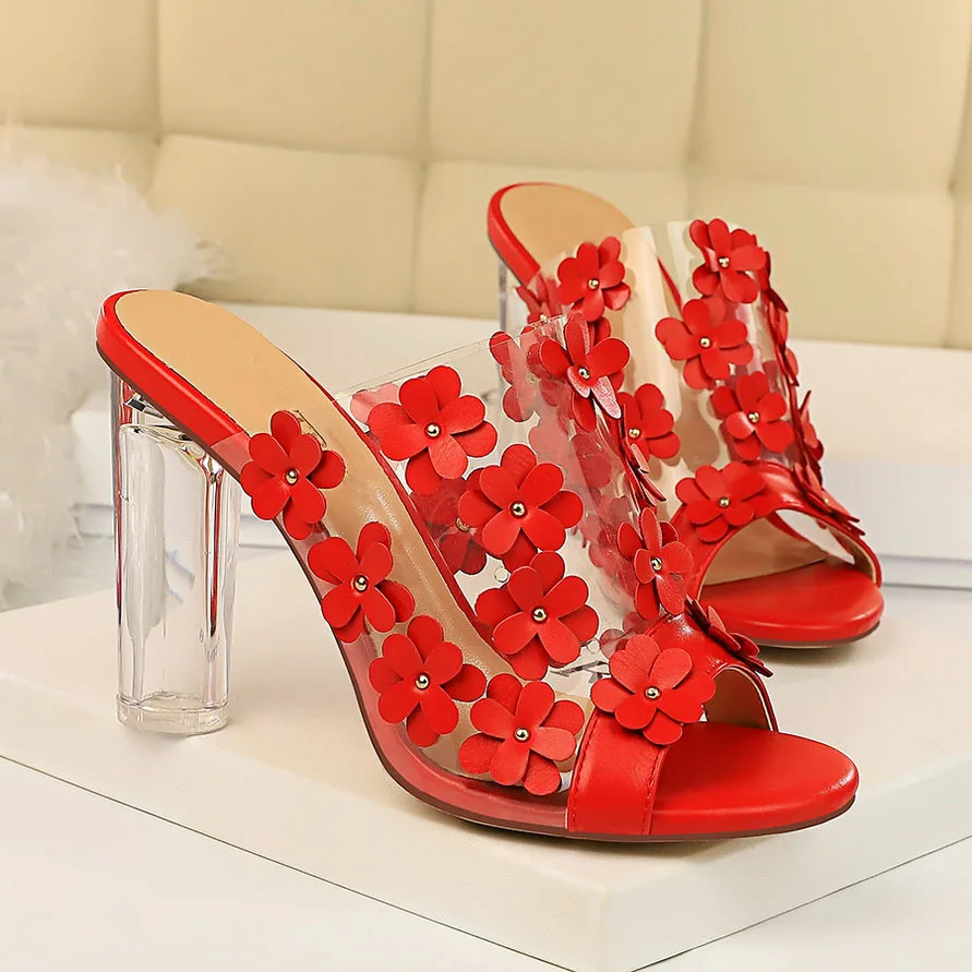 Женские мюли на квадратном каблуке 2021 см розовые туфли толстом прозрачном