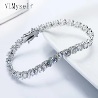 18 cm ol elegant 1 line crystal bracelets cz jewelry statement women jewellery female luxury white bracelet bangle