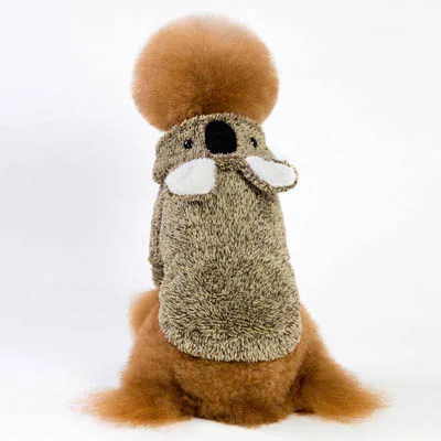 Прекрасный мультфильм лень превращается платье собака пальто Высокое качество мягкая флисовая толстовка осень-зима защиту от холода щенок Costume2 - Цвет: Coffee