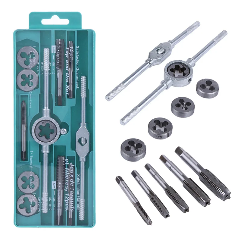10PCS Jewii 10/20 шт наёмите набора пресс-форм, M3-M12 Резьбовая Метрическая кран гаечный ключ умирает DIY комплект ключ, дюймовый стандарт винтовой резьбы ручной инструмент сплав металла - Цвет: 10PCS