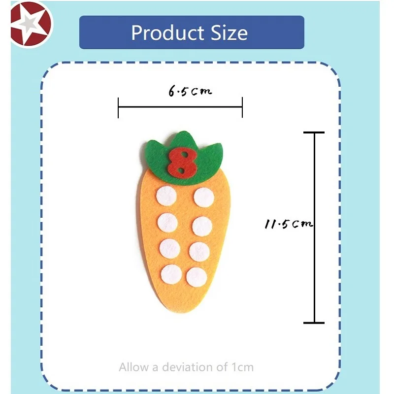 Игрушка Монтессори для самостоятельной сборки игрушка с подсчетом 1-10 моркови
