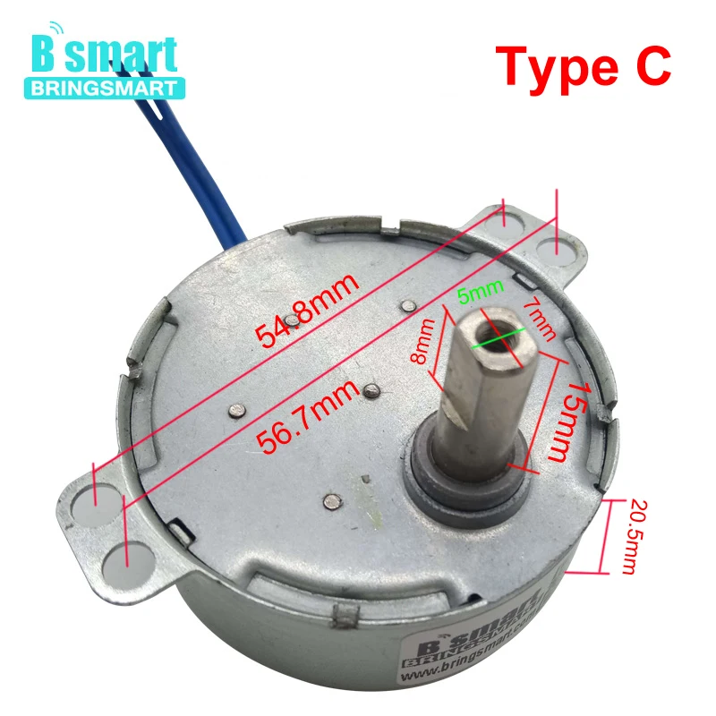 Bringsmart четыре типа вала 110 В/220 В CW/CCW постоянный магнит синхронный двигатель 5 240 для