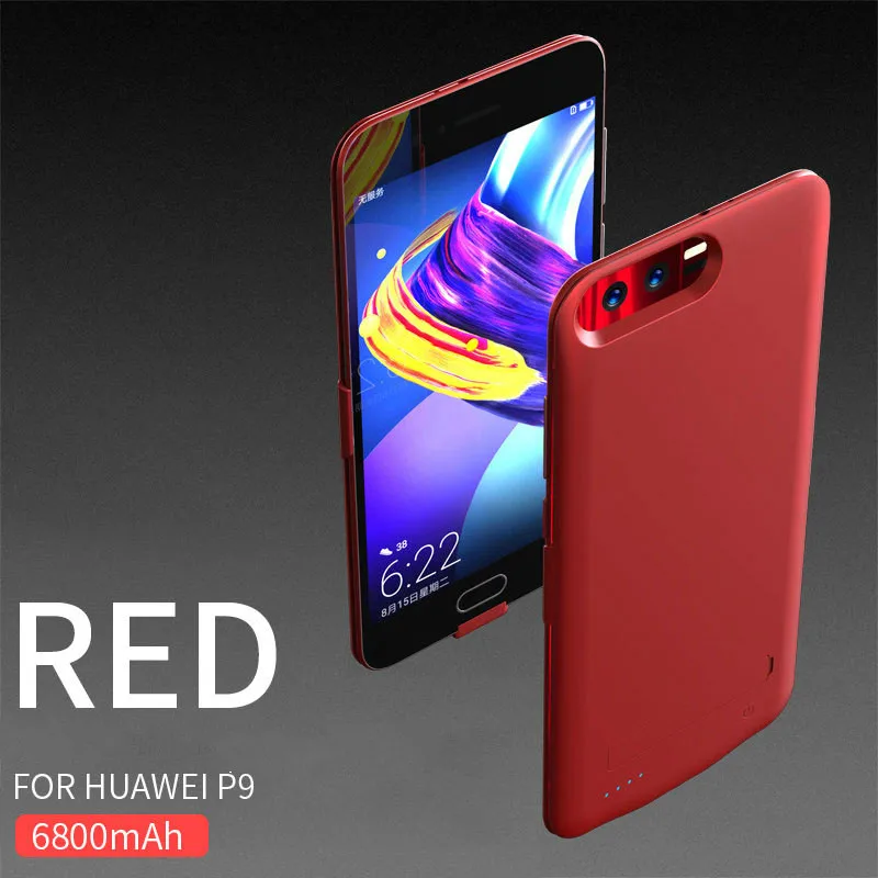 Red For P9 NENG 6800 мАч чехол для зарядного устройства для huawei P9 P10 power Bank чехол для зарядки телефона Тонкий чехол для зарядного устройства для huawei P9 P10 Plus - Цвет: Red For P9