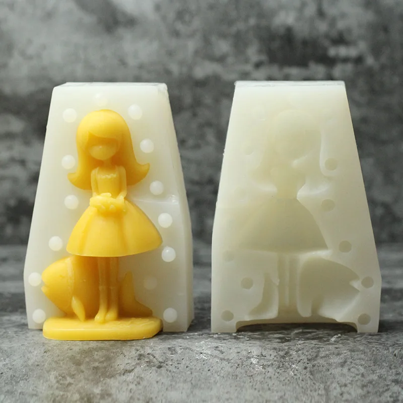 Силиконовая Свеча Плесень 3D девушка Gummy формы для торта, шоколада DIY Арома свечи гипсовое полимерное приспособление