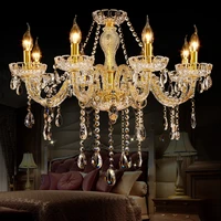 european style crystal chandeliers living room chandelier bedroom restaurant lamp hotel engineering lamps double layer lights