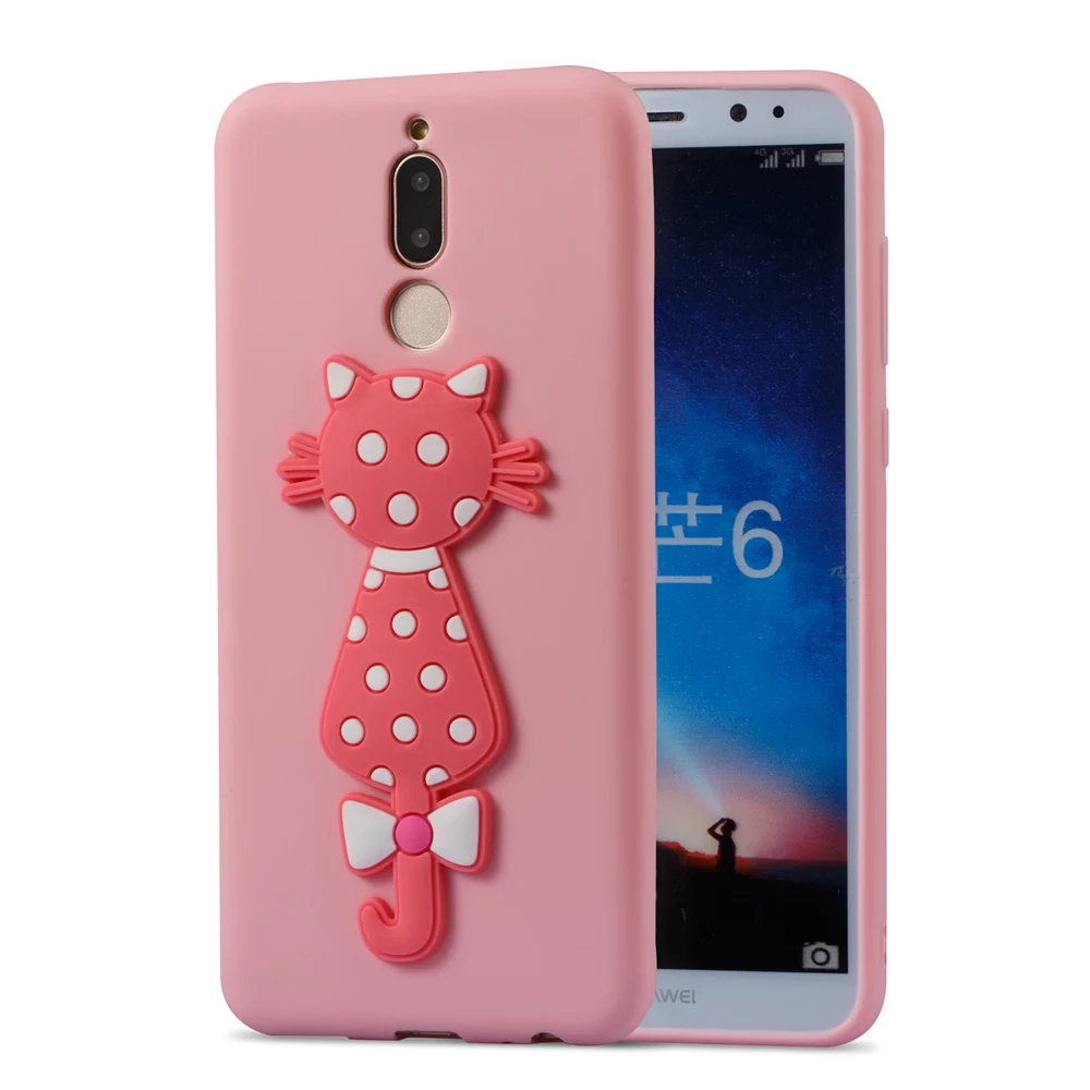 3D Cartoon Cat Soft Case for Huawei Mate 10 Lite Cover Coque Silicone Cute Fundas 5.9&quot |