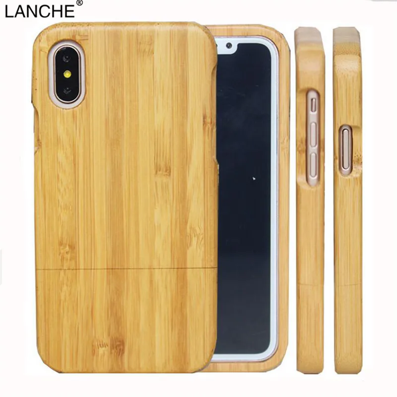 LANCHE Natural Wood Case For iPhone 7 6 6s 8 Plus 5 5s SE Durable Real Rosew Bamboo Walnut Wooden Phone Cover X |