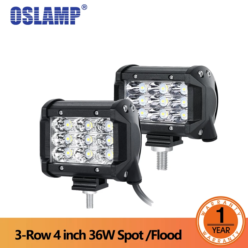 Oslamp 2 шт. 4 &quot36 Вт 3 рядный прожектор светодиодный рабочий светильник светодиодная