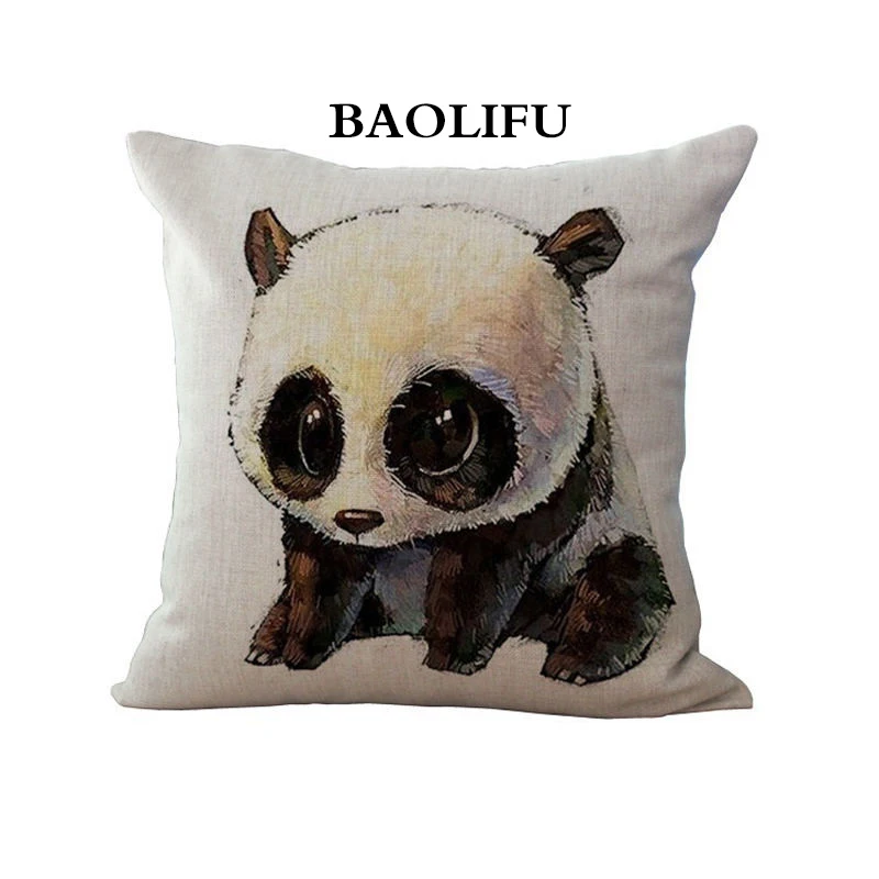 BAOLIFU Another Funny panda Cushion(No Filler) Cushion Cotton Linen RomanticSofa Car Seat family Home Decorative Throw Pillow | Дом и сад