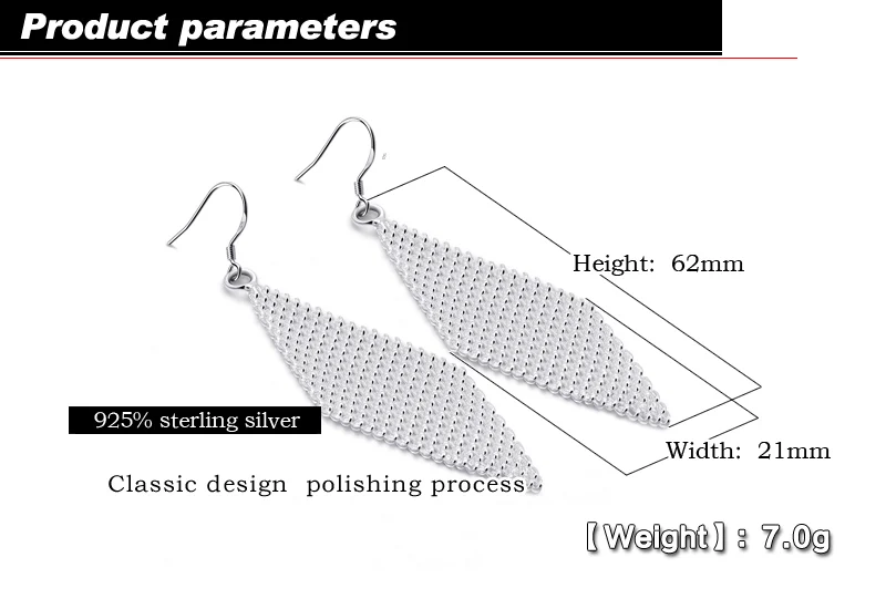 Girl 925 Sterling Silver Hoops Earrings For Women Birthday Present Water Drop Geometric Elements Jewelry Wedding | Украшения и