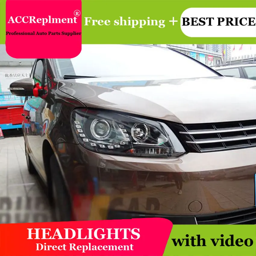 AUTO PRO 2011-2014 для vw touran светодиодные фары головного света DRL автомобильный Стайлинг