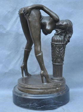 

Художественное бронзовое украшение, латунная БРОНЗОВАЯ ЖЕНСКАЯ Красивая Обнаженная сексуальная Художественная Скульптура, статуя