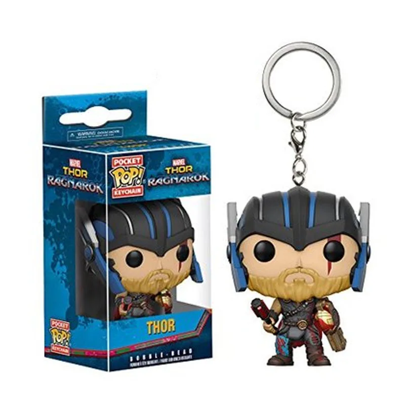 BOX Funko POP Мстители: Endgame Халк Железный человек танос видение капитан Марвел Тор Локи рифленые фигурки брелок игрушки для детей - Цвет: BOX