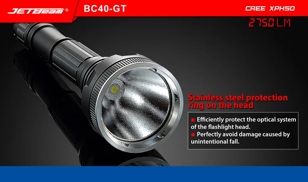 Новинка 2019 высококачественный фонарь Jetbeam BC40GT/прожектор 2750Lm XHP50 LED Прямая