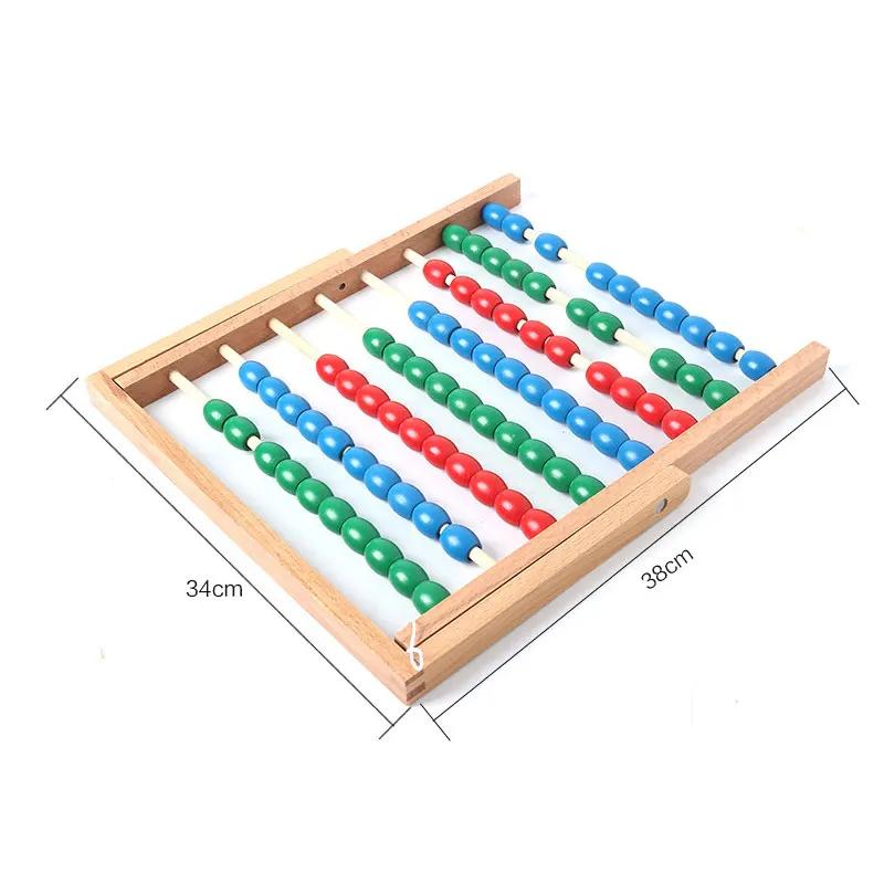 Деревянные материалы Монтессори Abacus с цветными бусинами для дошкольного