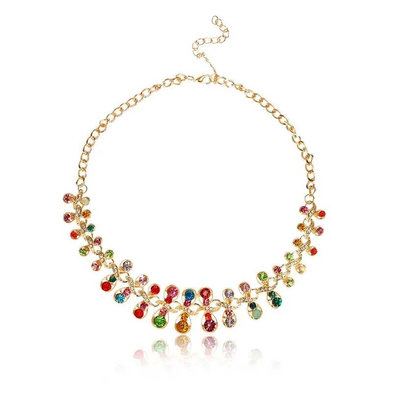 1 Pc Women Girls Rhinestone Pendant Necklace Fashion Crystal Stone Bib Statement Neck Jewelry Accessory | Украшения и аксессуары