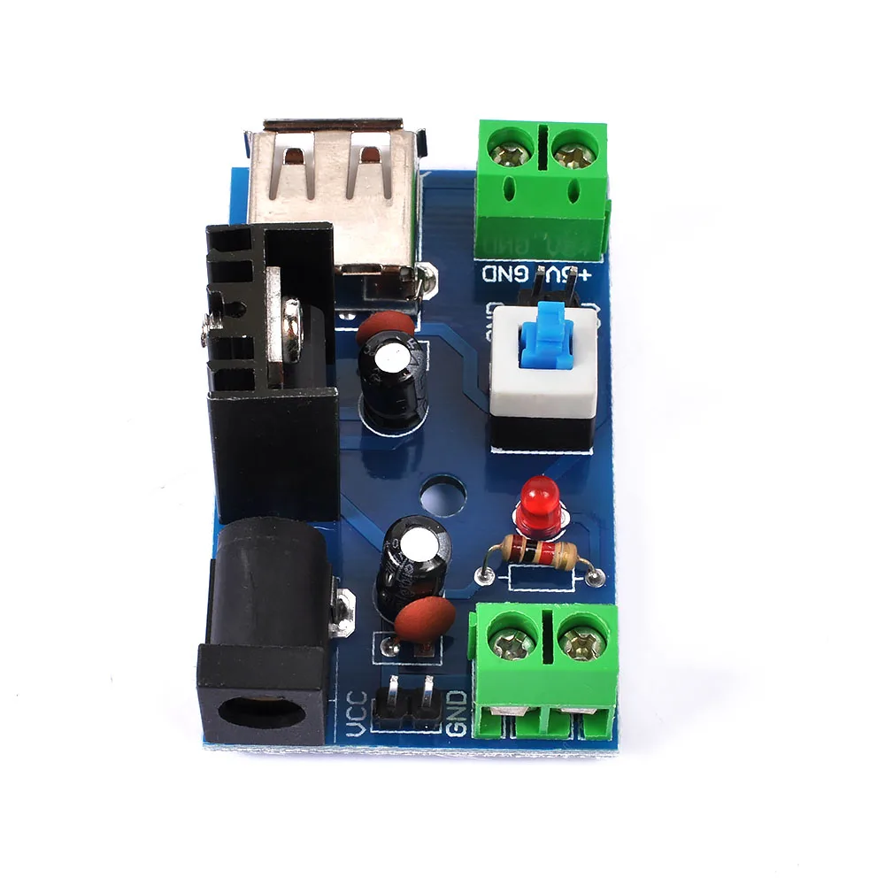 1 шт 7v 15V to 5V модуль питания 9V 12V 7805 теплоотвод с переключателем # Hbm0354|Интегральные