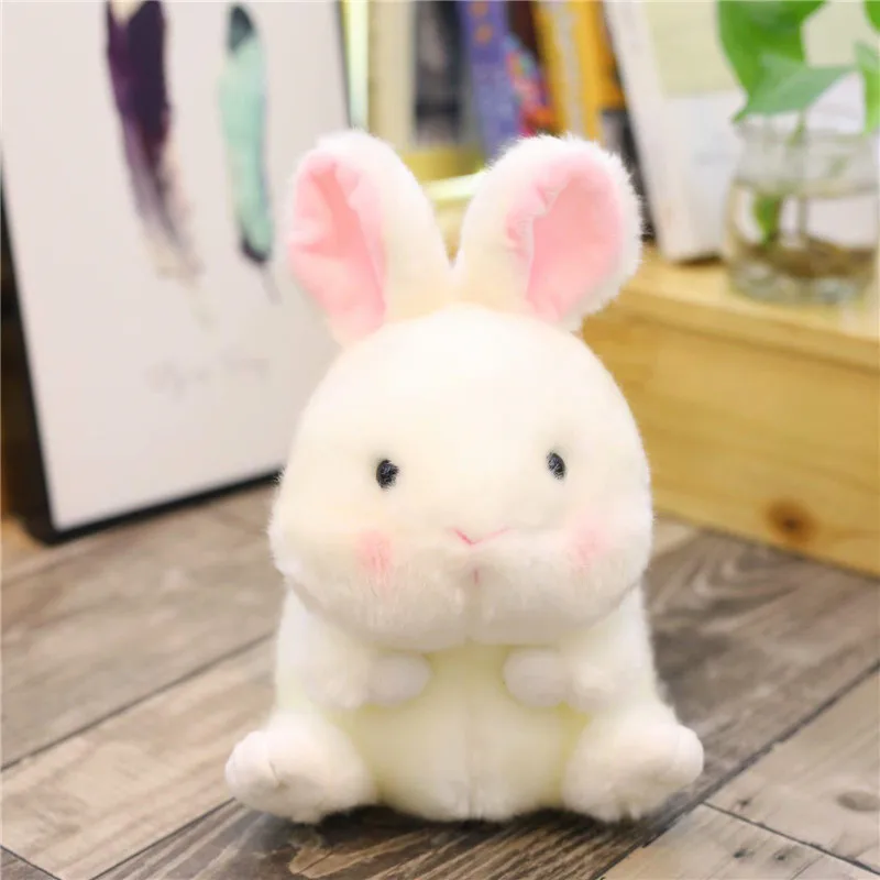rabbit 18 см хомяк/Панда Кролик/свинья плюшевый шар Милая круглая форма чучело Мягкая кукла плюшевый пингвин/Дельфин маленький размер игрушки для детей - Цвет: rabbit