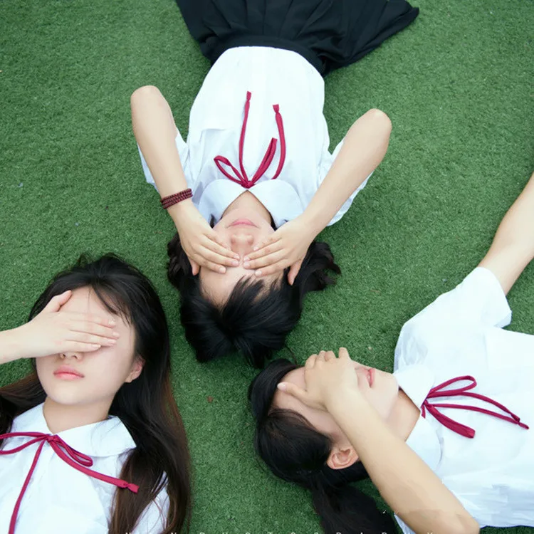 Белая хлопковая японская Студенческая школьная форма для девочек белая рубашка