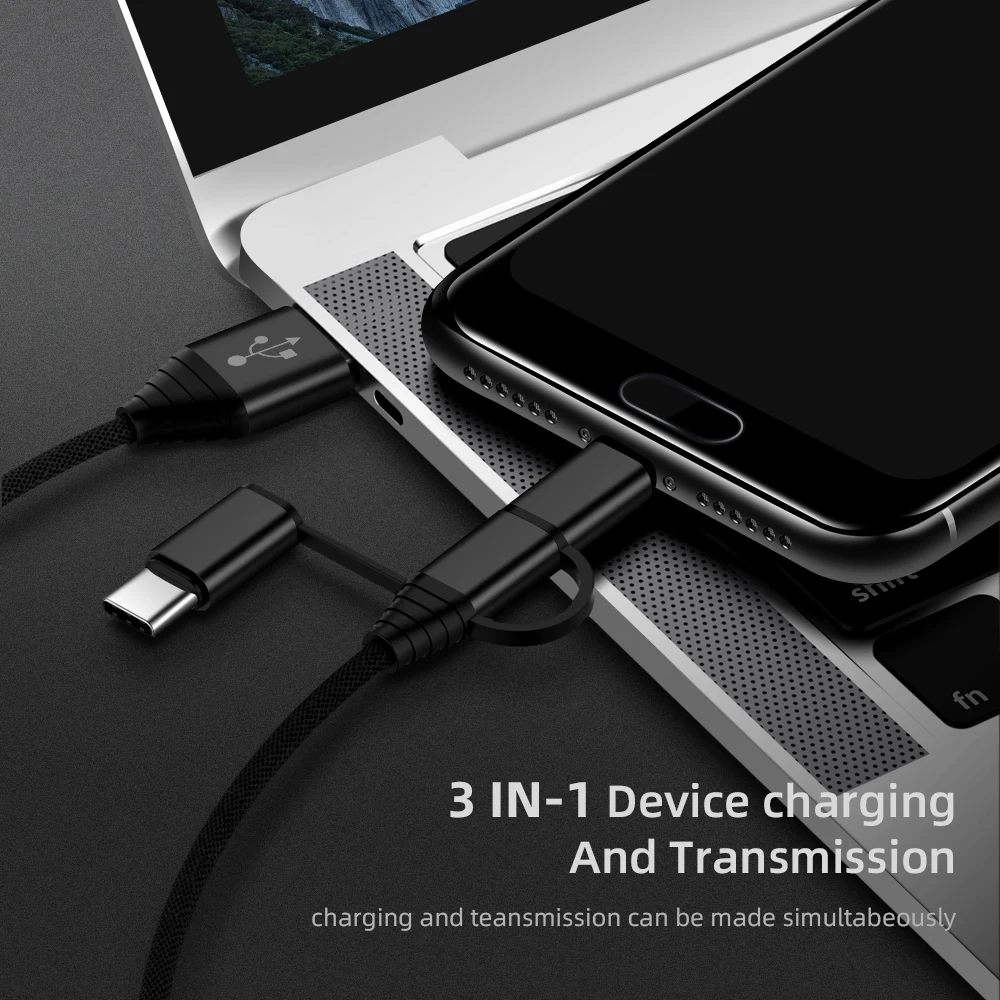 3 в 1 usb зарядный кабель для мобильного телефона для iPhone X Micro usb type C кабель для зарядного устройства для Xiaomi huawei samsung кабель для быстрой зарядки