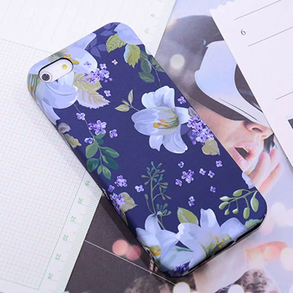 Silicone Soft TPU Phone case For iPhone 6 6S Floral Cover 7 8 X Flower Pattern Plus Funda coque |