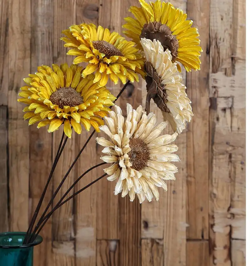 5pcs Sunflower dry flower bouquets dried flowers sitting room adornment eternal life really natural simulation sunflower | Дом и сад