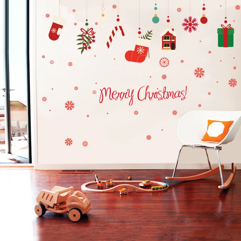 [Fundecoration] DIY рождественские подарки перчатки носки снежинки украшения настенные