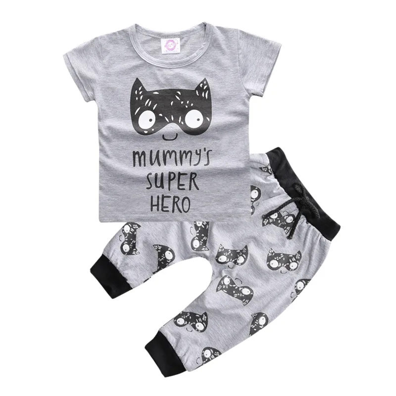Футболка с коротким рукавом и штаны для мальчиков рисунком льва кота|t-shirts