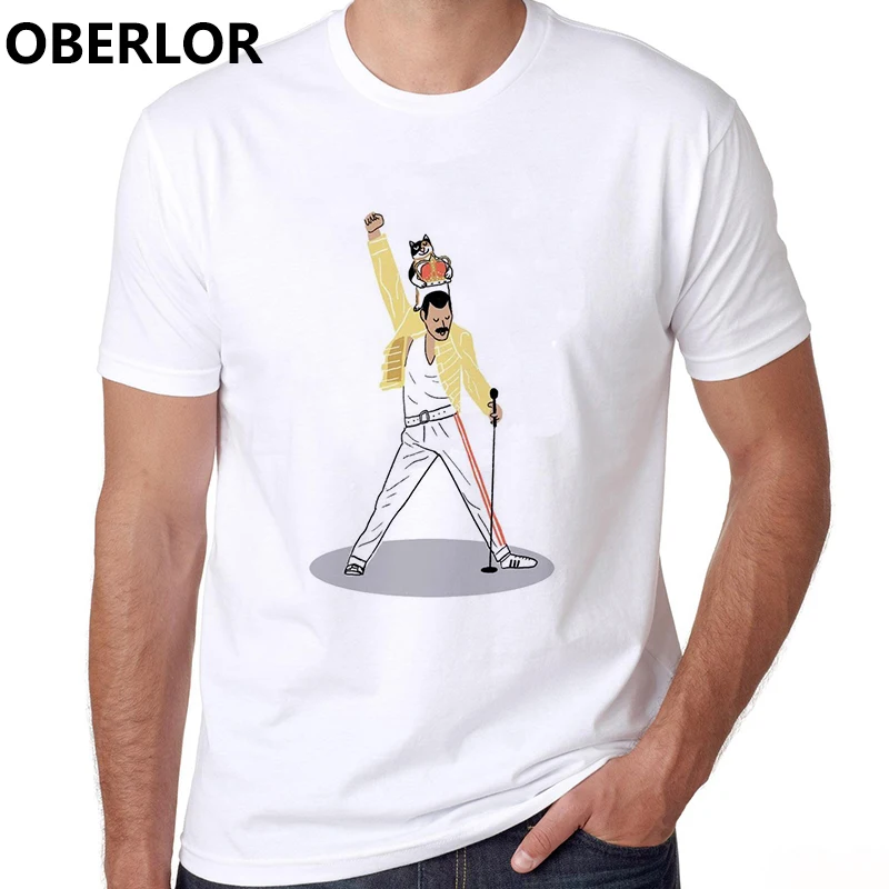 Группа королевы Эстетическая одежда для мужчин Фредди Меркьюри Camiseta Masculina Harajuku уличная белая футболка мужская Xxxtentacion