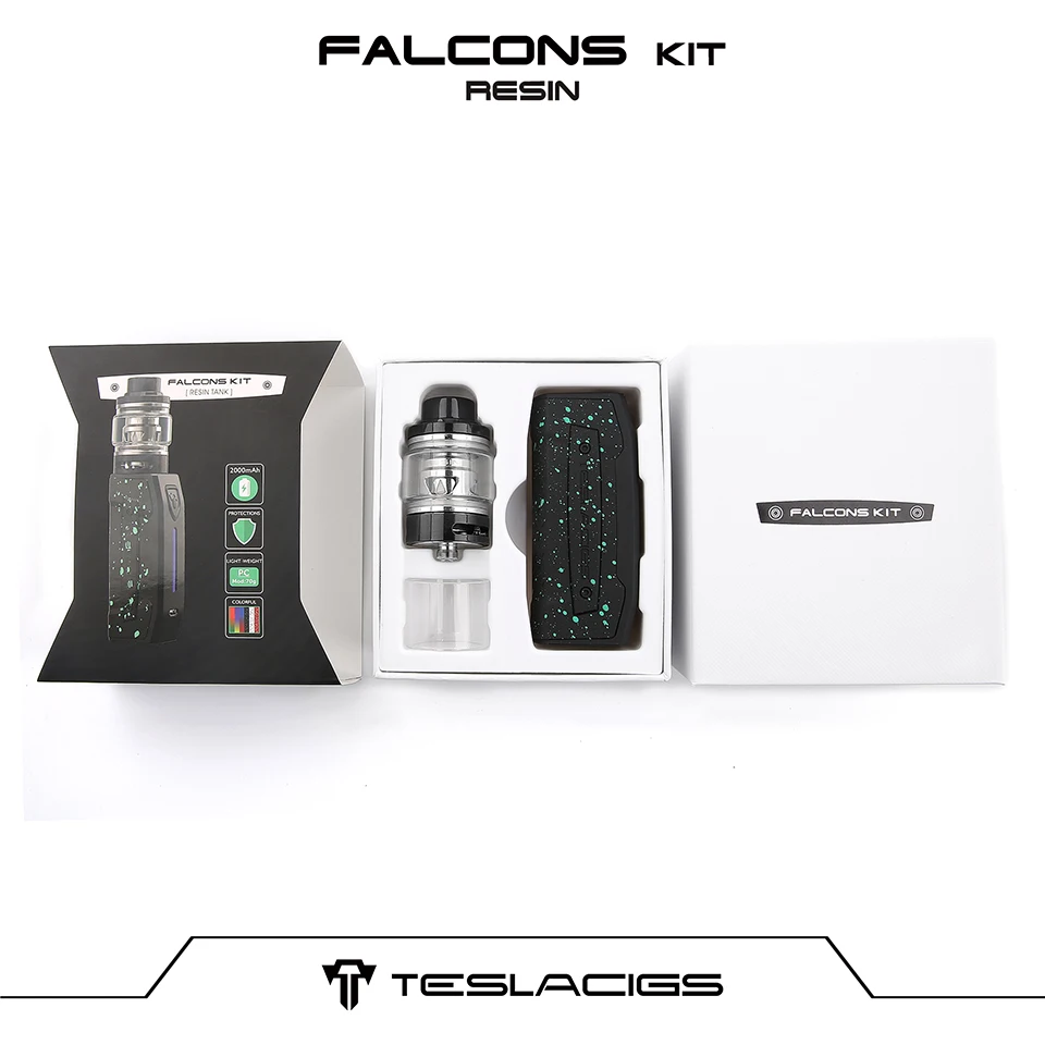Оригинальный Tesla Falcons комплект 2000 мАч батарейный блок мод с 6 мл смолы бак TS-XX 0.18ohm