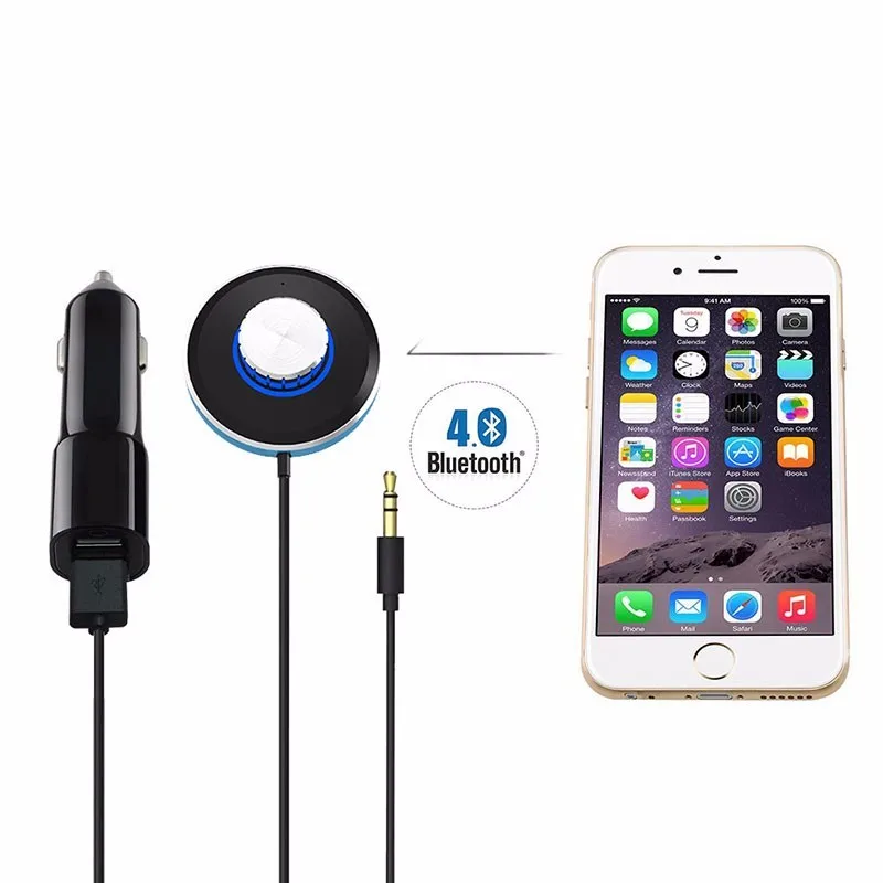 Fdoman автомобильный bluetooth hands free Комплект Беспроводной 4,0 AUX аудио приемник адаптер Поддержка голосового набора