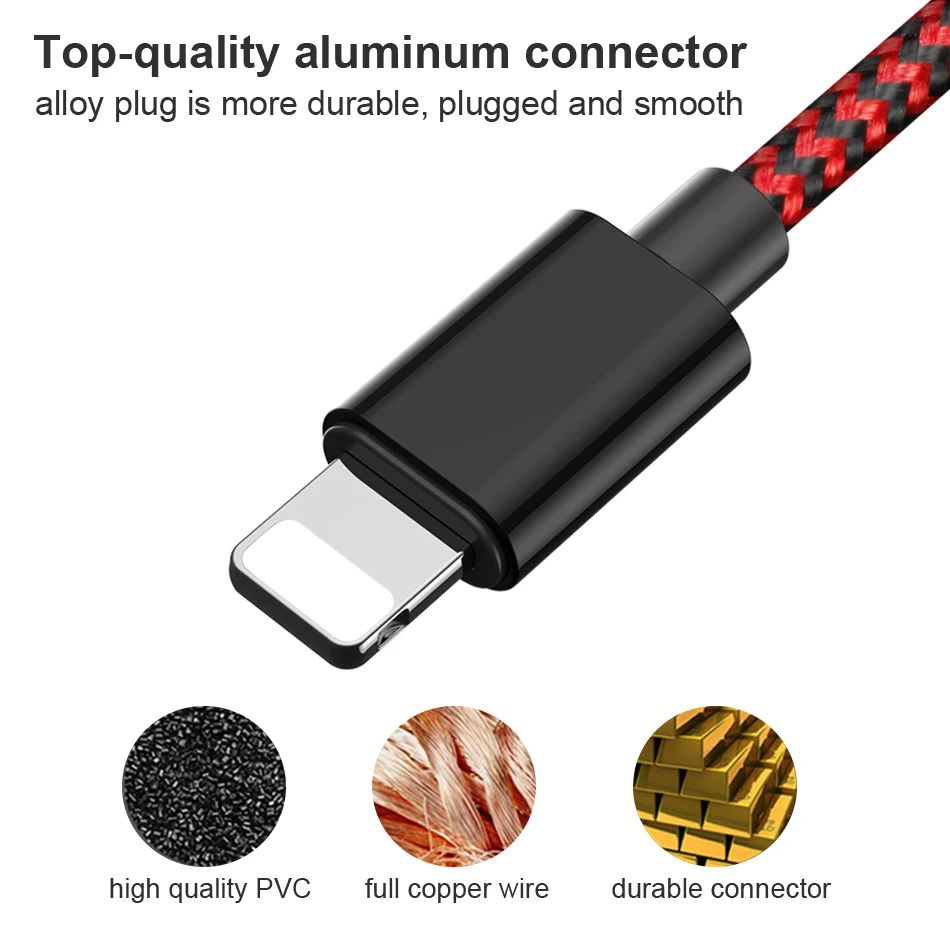 GUSGU USB зарядное устройство кабель для iPhone X 8 8 Plus мобильный телефон быстрое зарядное Освещение кабель для iPhone 6 6S 5 5S SE