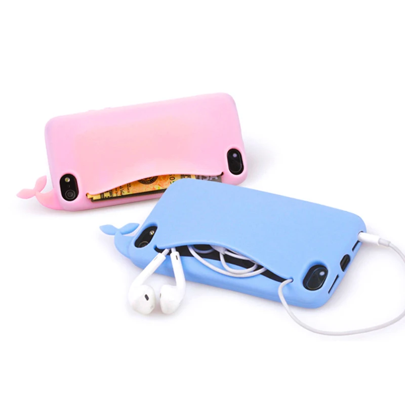 Cute Big mouth Whale phone cases for Apple iPhone 5 Case Soft Silicone case For 5s cover Kawaii Rubber Card holder |