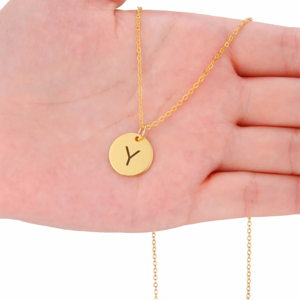 Новая креативная круглая монета подвеска в виде буквы алфавита из нержавеющей