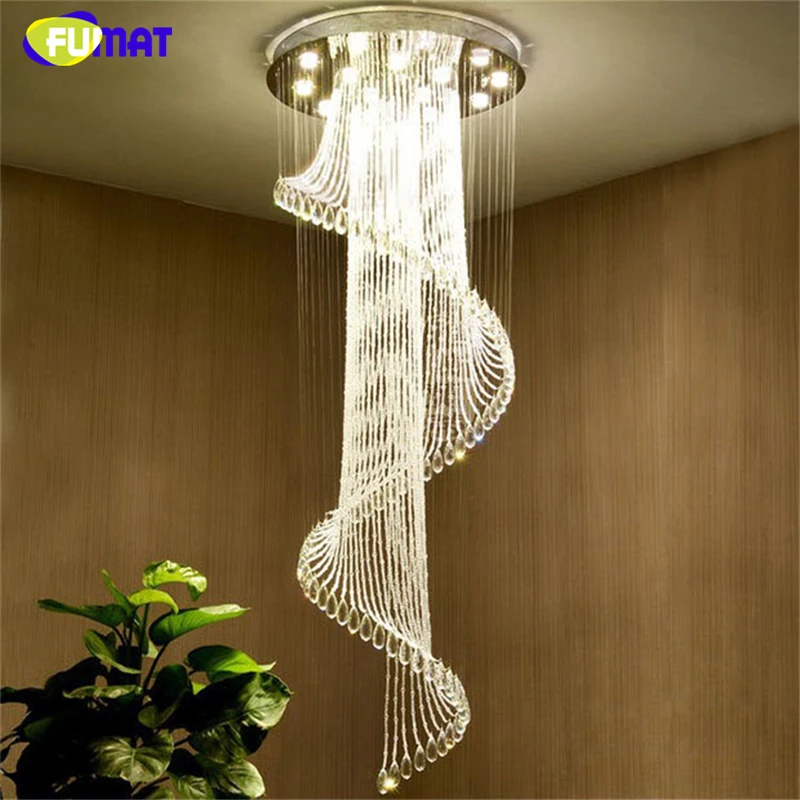 

FUMAT Modern Chandeliers Lighting Fixtures K9 Crystal LED Hanglamp Spiral Living Room Lustre Staircase Bedroom Hall Chandelier