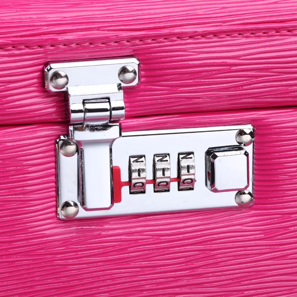 Большой розовый красный чехол для ювелирных изделий Подарочная коробка кожзам