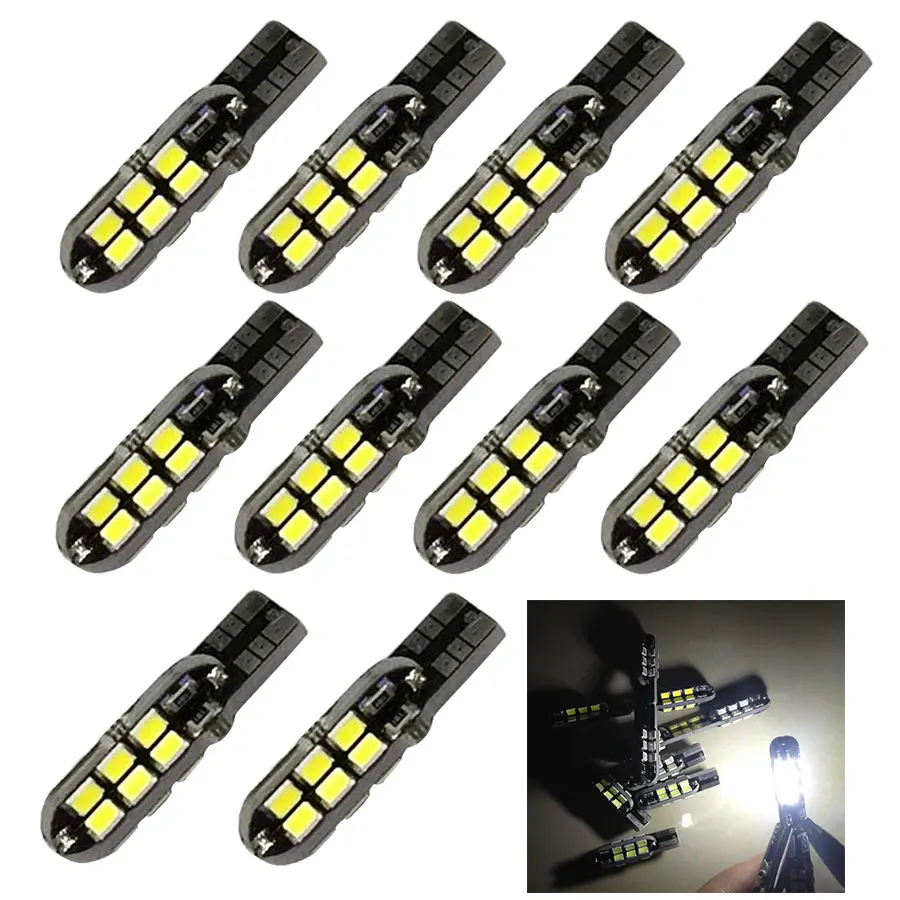 10 шт. Автомобильные светодиодные лампы T10 24 SMD W5W 194 168 2835 CAN|auto lamp|w5w canerror free |