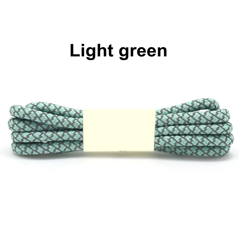 Light green 1 пара флуоресцентный кроссовки шнурки спортивные шнурки 3м Reflective круглые веревочные шнурки Длина 100/120/140/160 см шнурки Led - Цвет: Light green