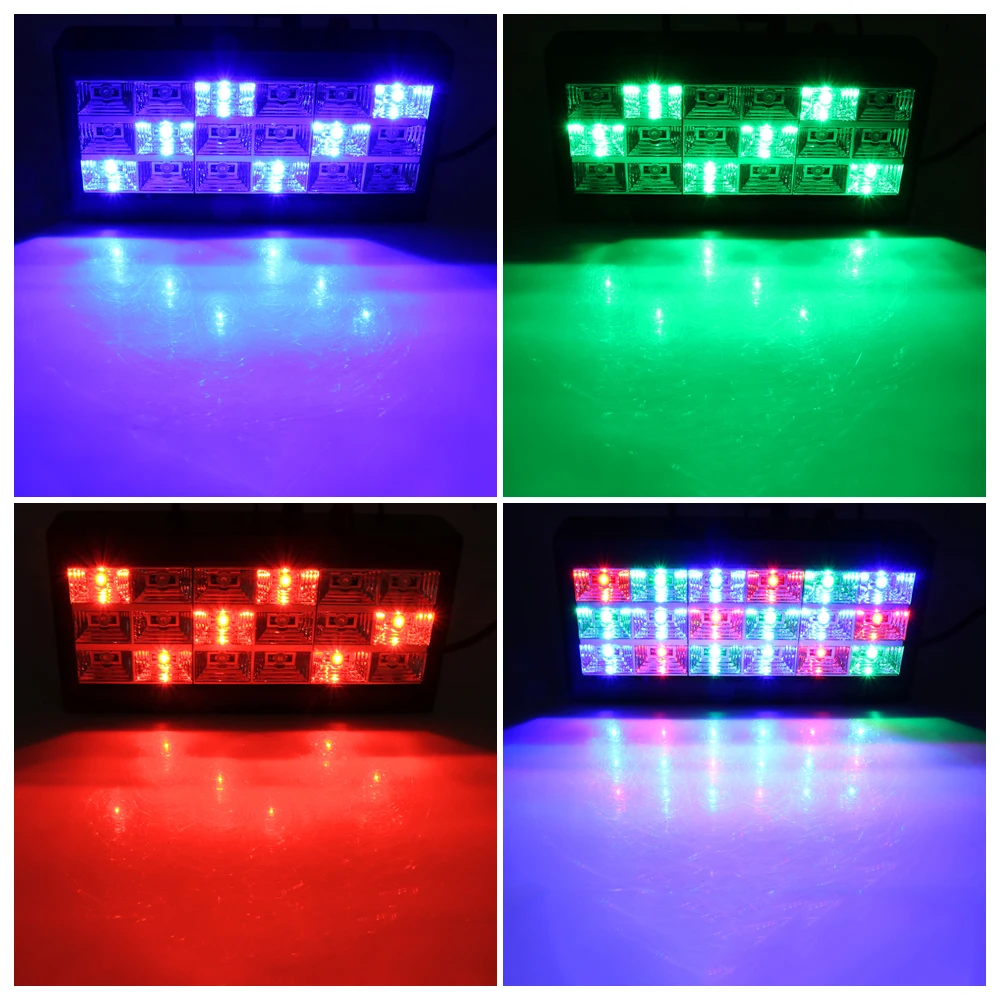18 светодиодный стробоскоп для сценического освещения светильник ing Effect RGB звук пульт дистанционного управления для диско DJ Бар Праздник Вечеринка Рождество вспышка звук активный светильник