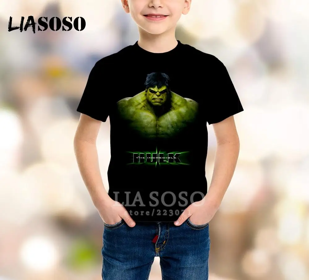 22 LIASOSO/Новая модная летняя детская толстовка футболка с 3D принтом из фильма Халк детский пуловер с короткими рукавами в стиле хип-хоп для мальчиков и девочек A216-04 - Цвет: 22