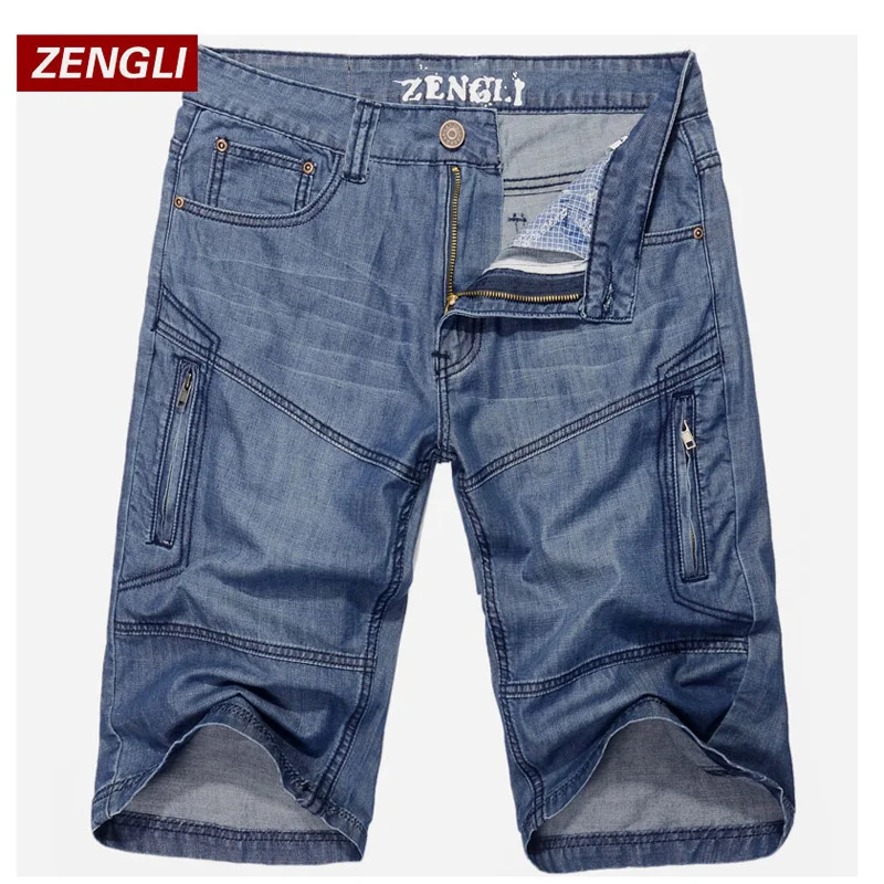 Джинсовые шорты мужские рваные из денима бермуды в европейском стиле размеры 38 44
