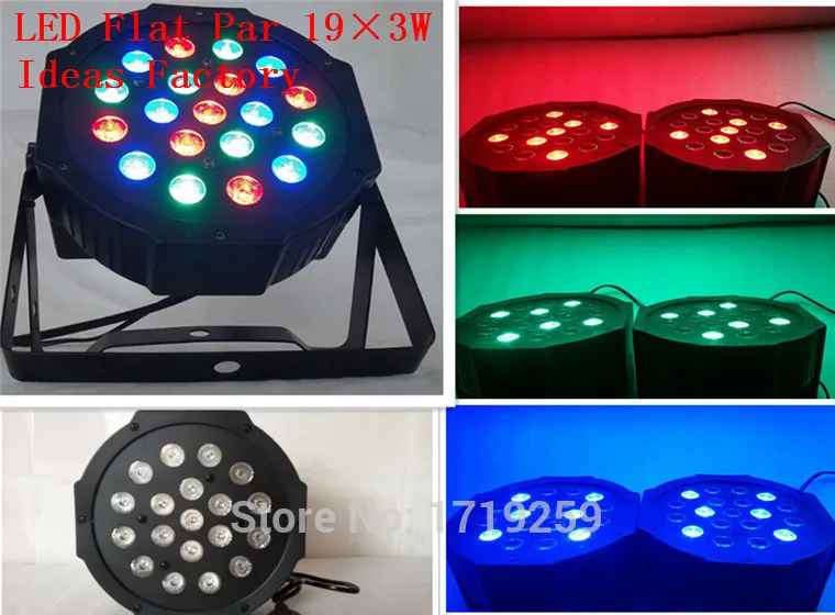 American DJ Lightings New Flat LED Par Light RGB SlimPar 64 High Bright 19x3W DMX Stage Wash 3/7 Channels | Освещение