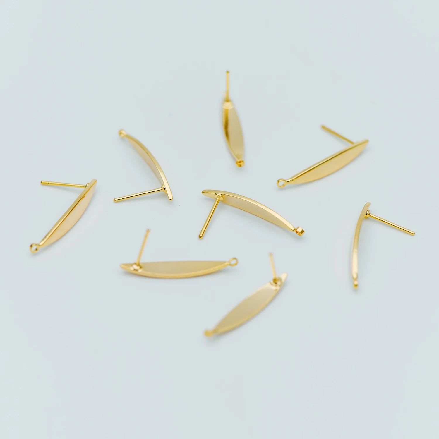 10pcs Gold Bar Ear Posts 24x4mm Tone Brass Stud Earring Components (GB-631) | Украшения и аксессуары