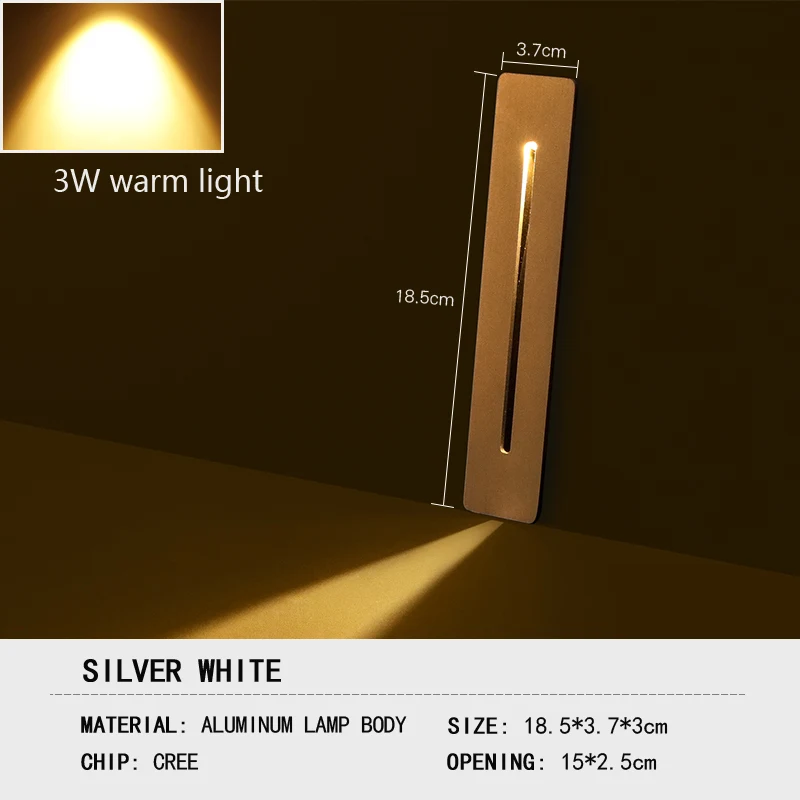 Silvery Puluoti креативный Открытый водонепроницаемый 3W светодиодный подземный светильник - Испускаемый цвет: Silvery