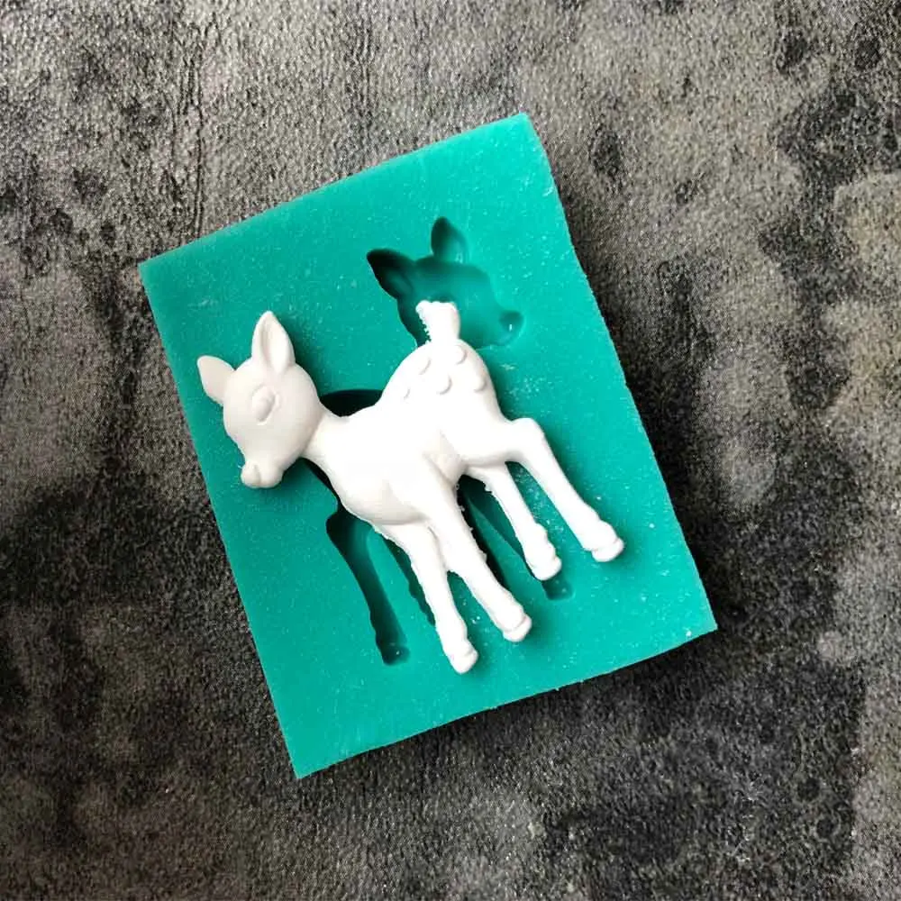 Новая форма в форме оленя DIY силиконовая для помадки мягкая конфет мусса сухая